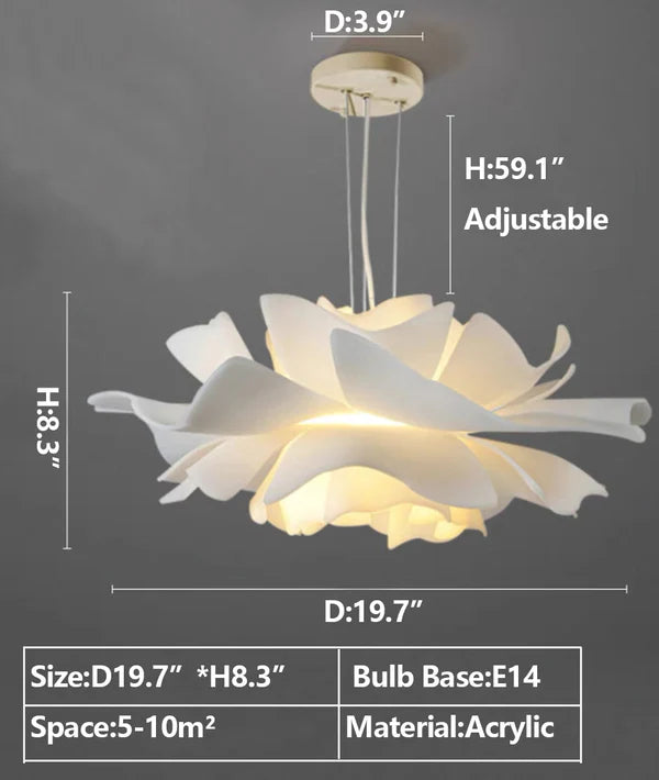 Single White Flower Ceiling Light
