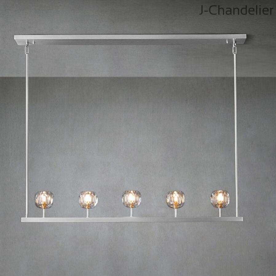 Bille De Crystal Ball Linear Chandelier 48” 60"