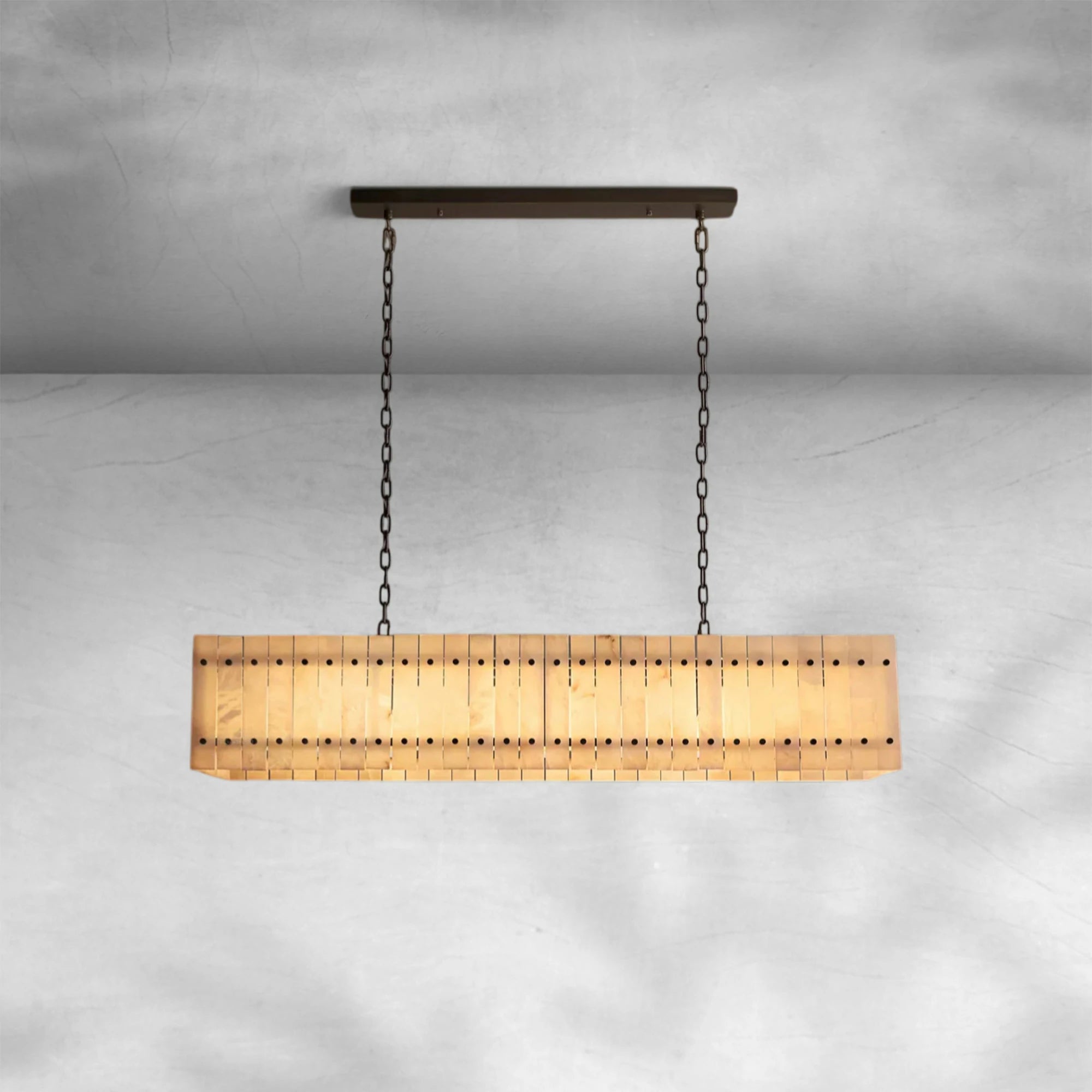 Sun Marcus Alabaster Linear Chandelier 54''72''