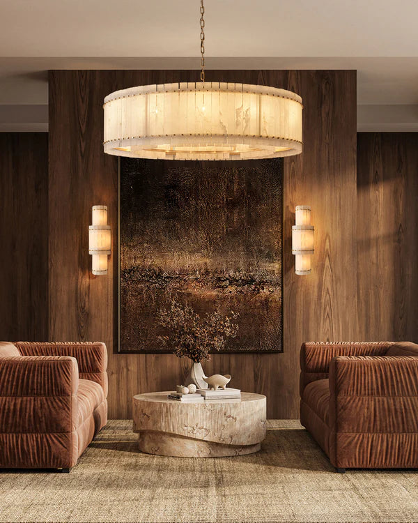 Sun Marcus Alabaster Round Chandelier