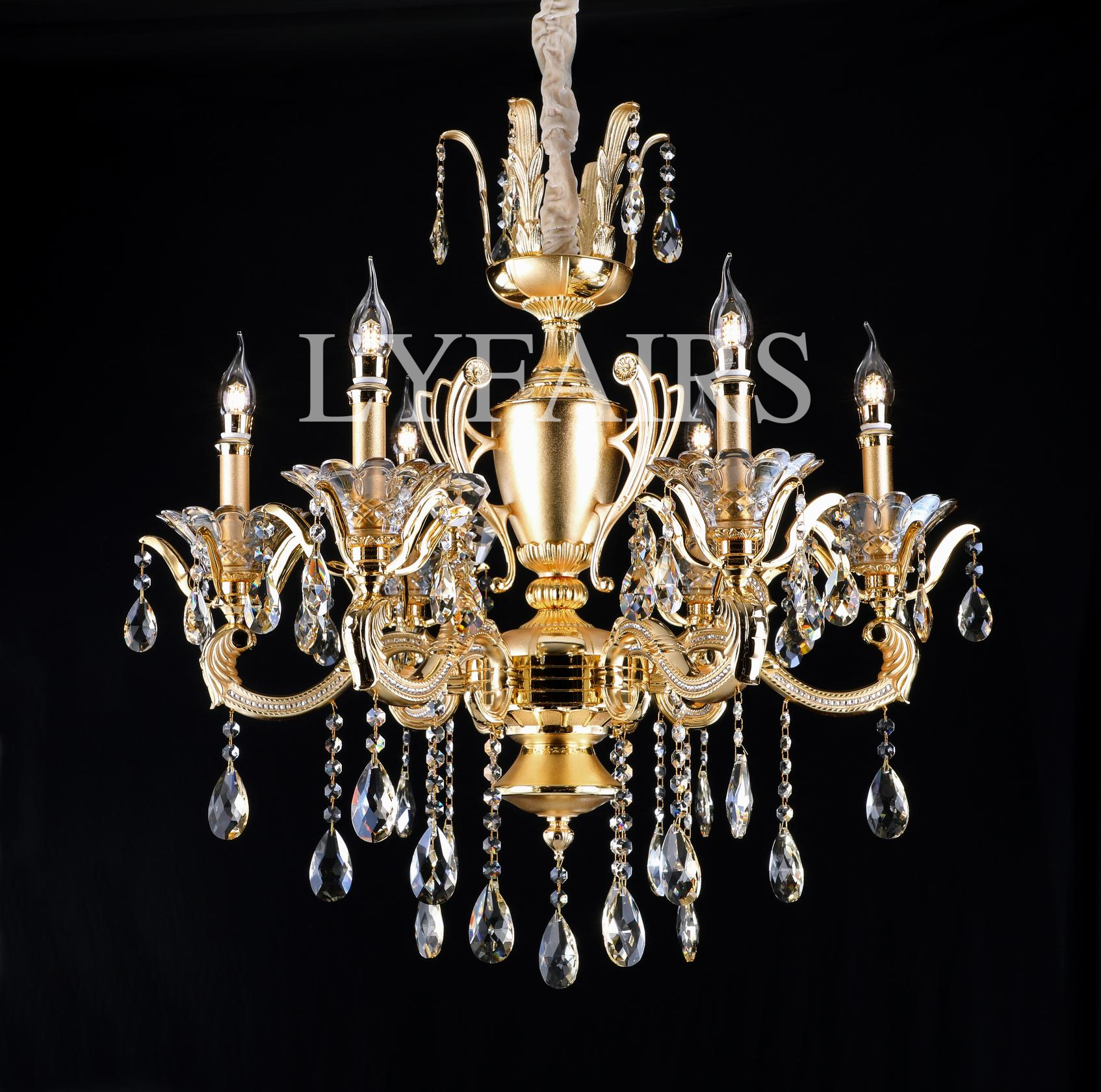 Royal Baroque Revival Vintage Chandelier Series with Waterfall Crystal