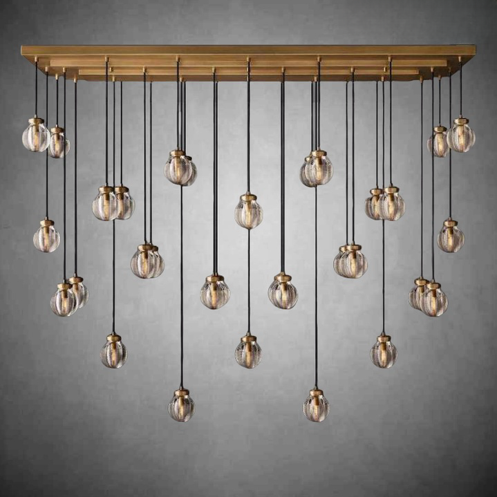 Perla Spherical Modern Rectangular Chandelier 72”