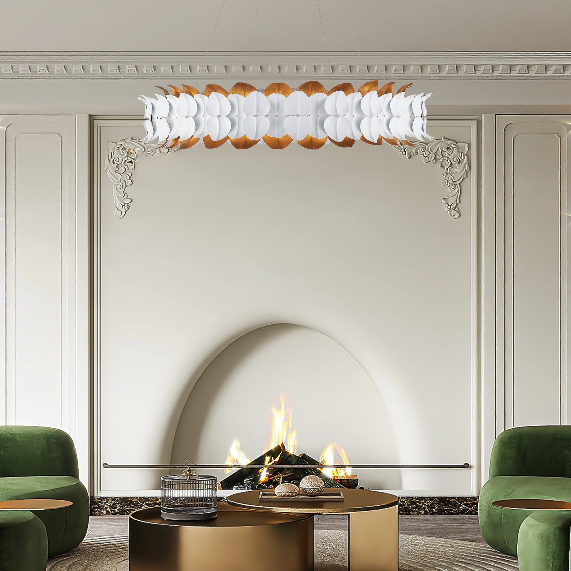 Darla Hand sculpted Leaves Chandelier 39''D