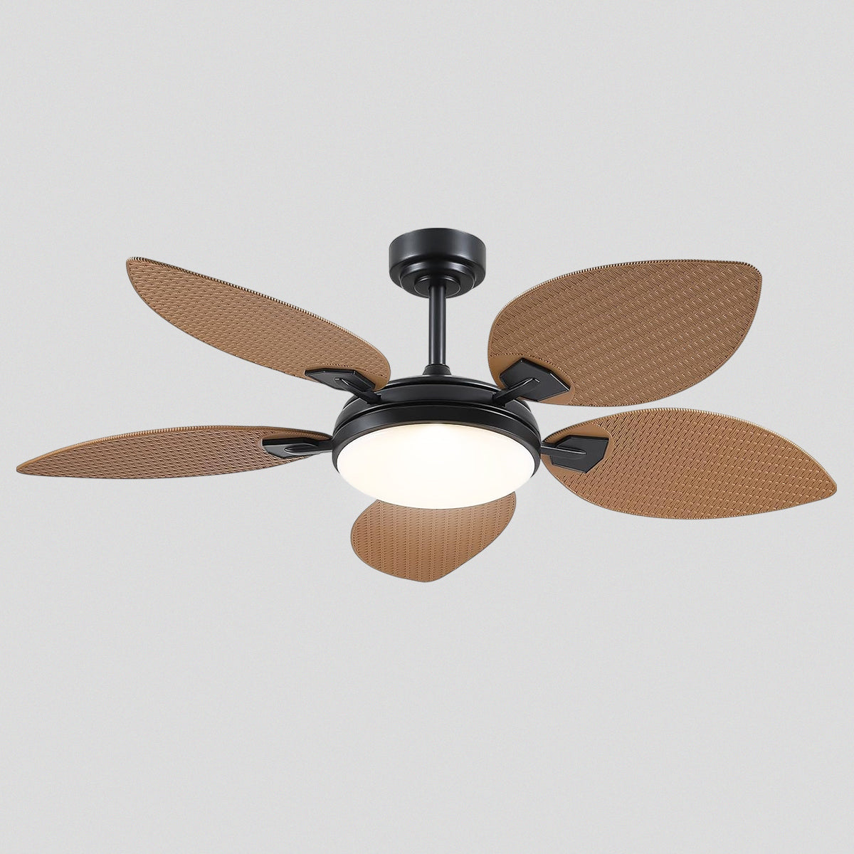 Ceiling Fans with Lights Palm Leaf Ceiling Fan for Patios Porch 6 Speeds, Reversible 52"