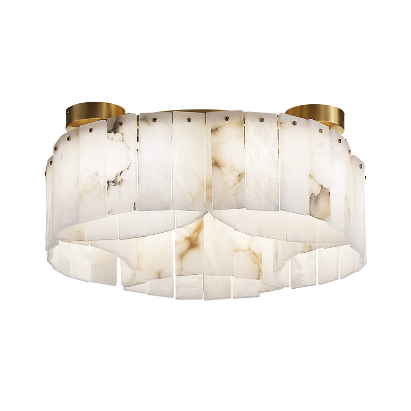 Contemporary Alabaster Flush Mount Ceiling Lamp with Warm White Glow