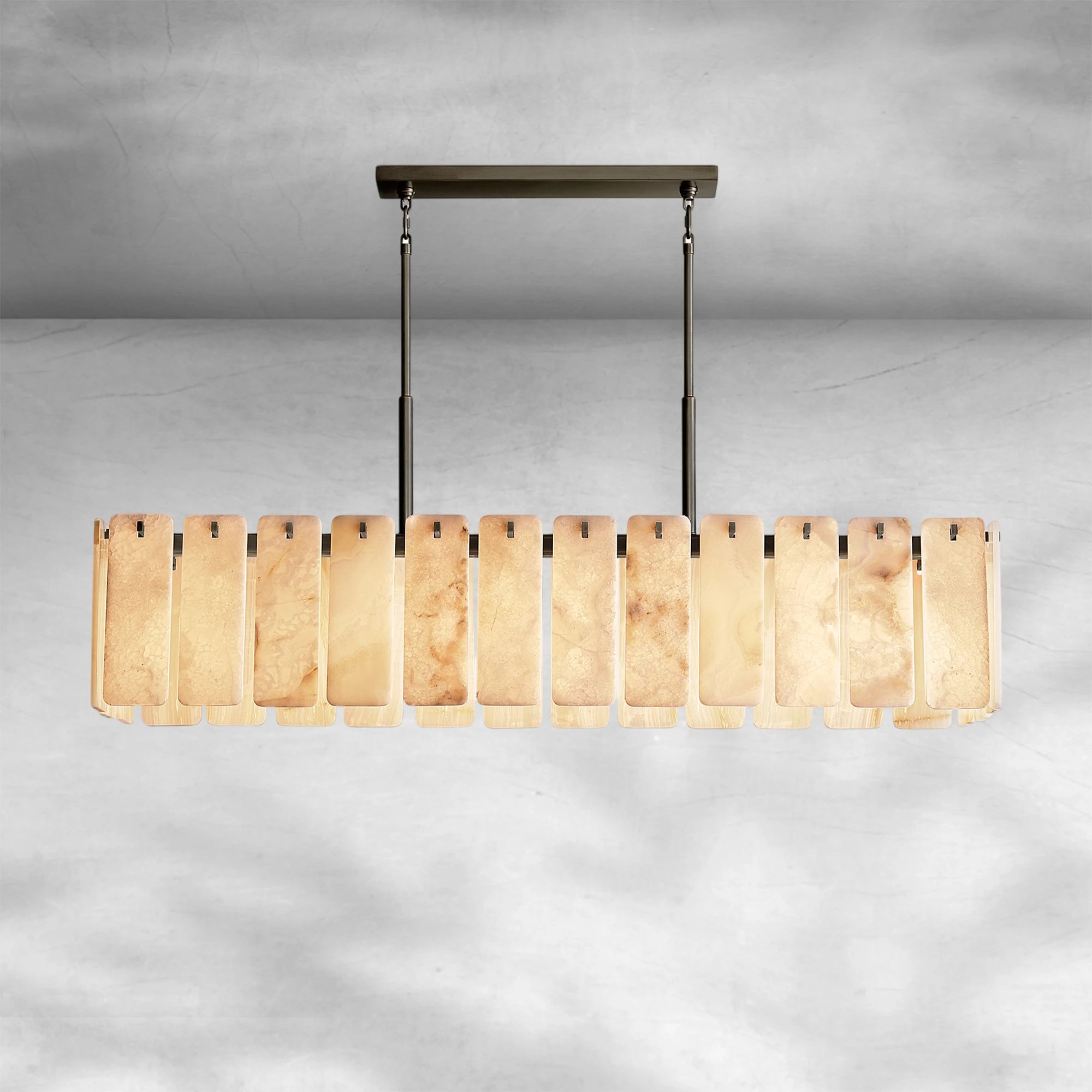 Calame Glass Rectangular Chandelier 72"