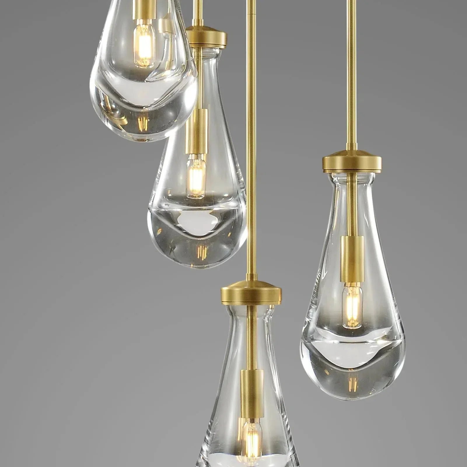 Raindrop Round Chandelier 5 Lights 14"D