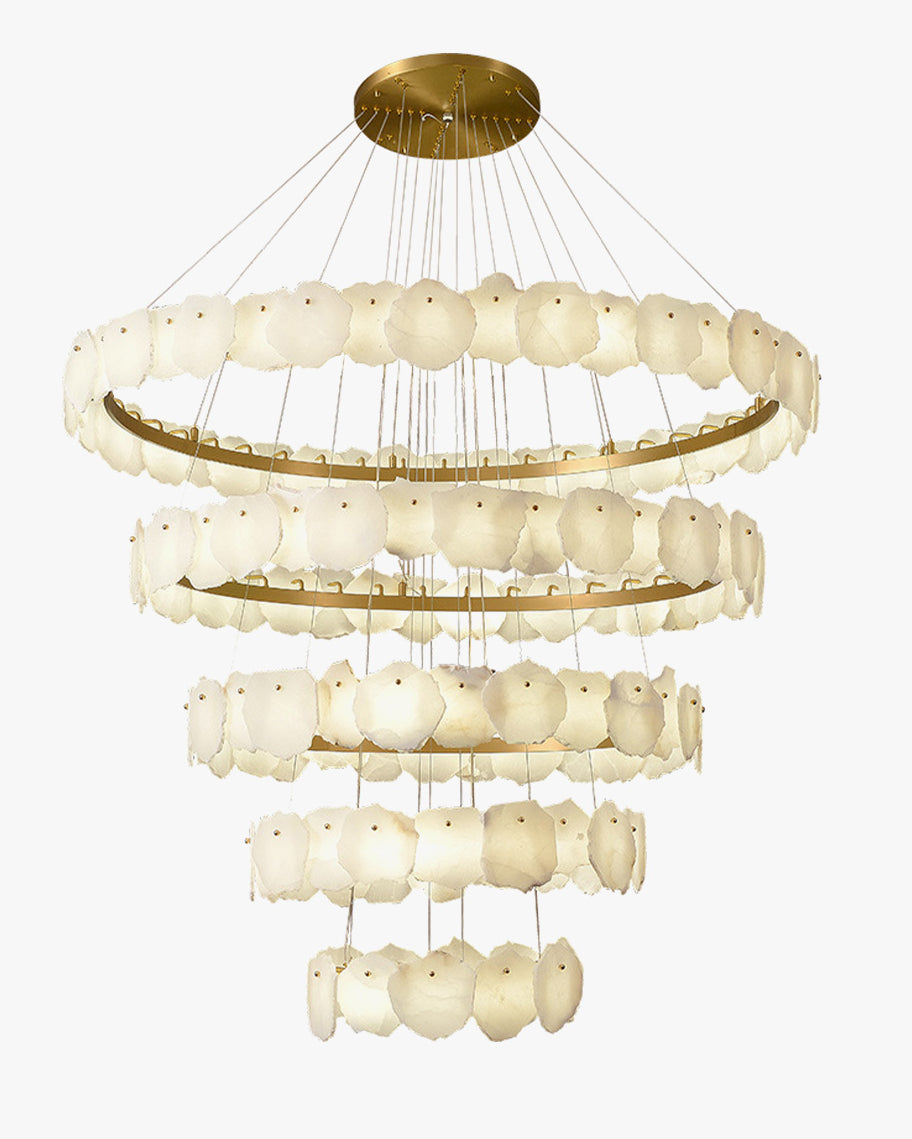 JC Tiered Circular Alabaster Chandelier