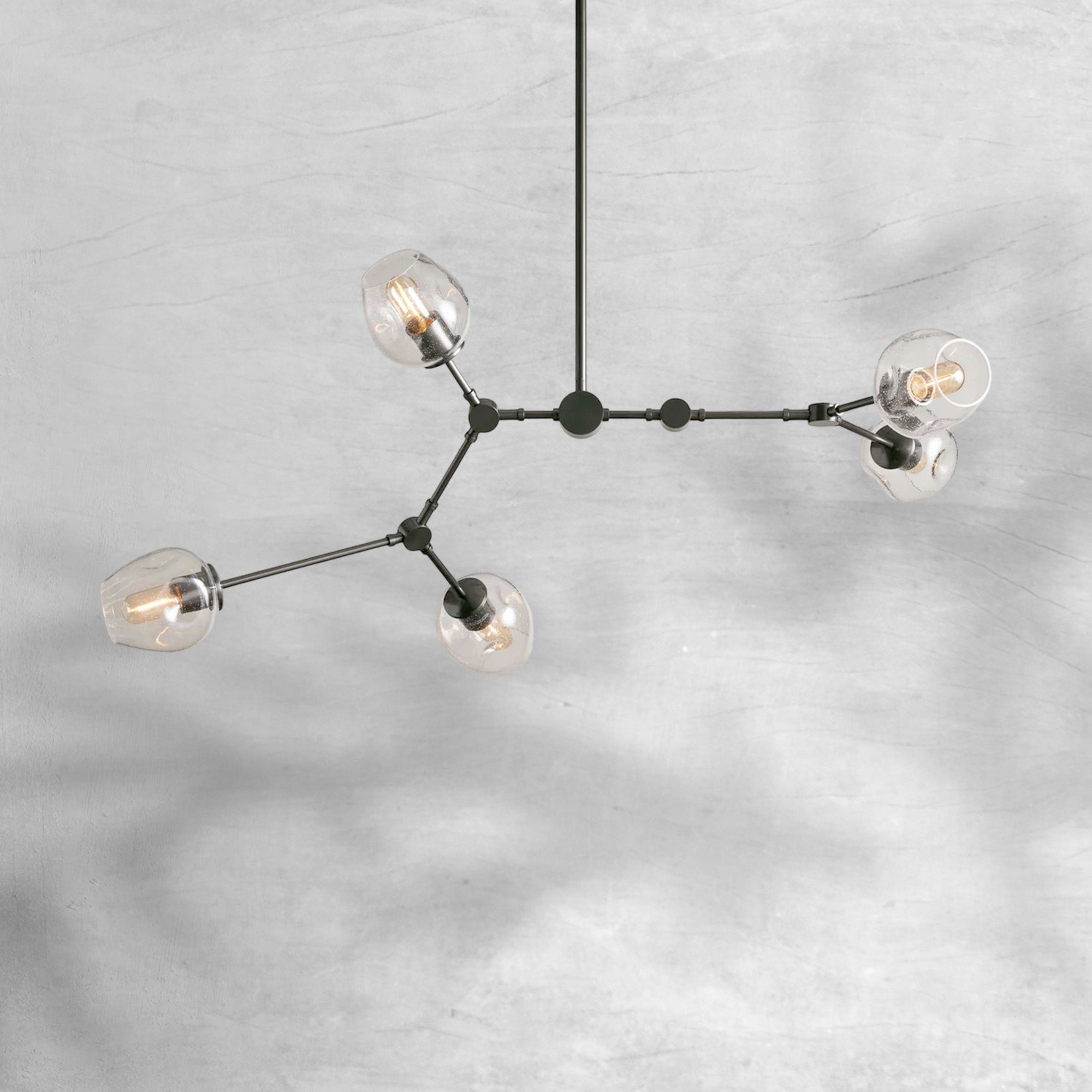 Covington Horizontal White Globe Branching Bubble Chandelier
