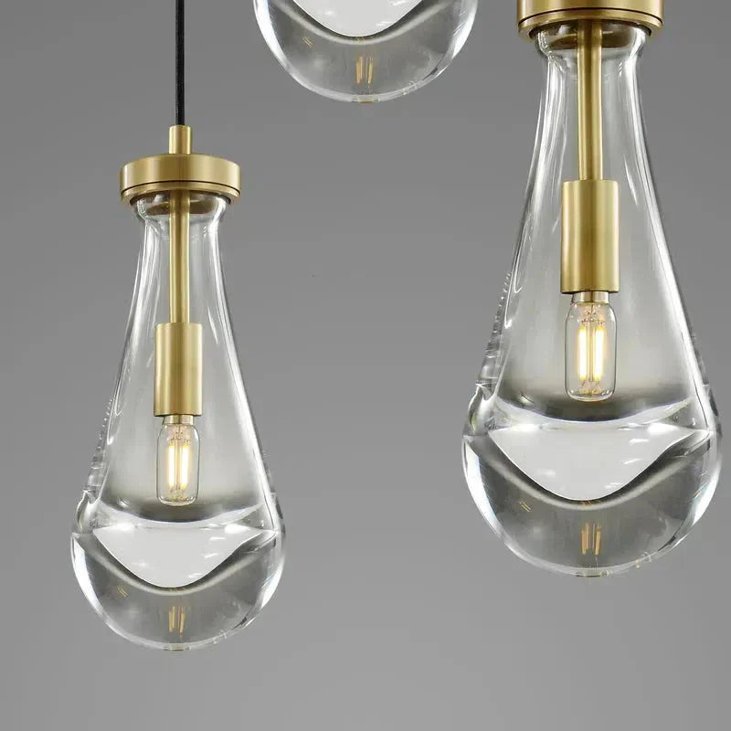 Raindrop Round Chandelier 5 Lights 14"D