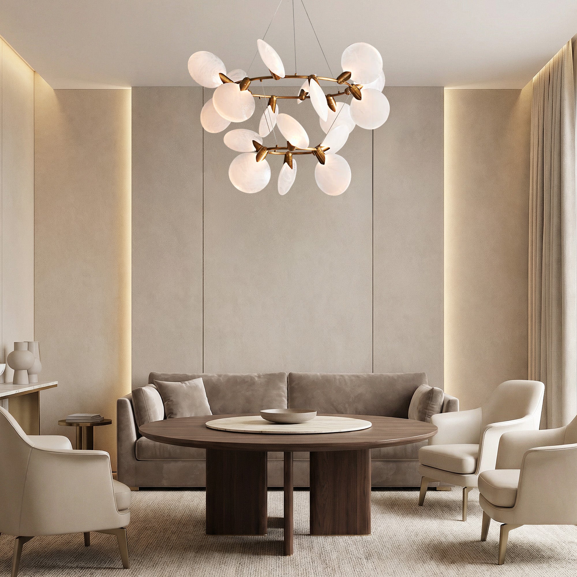 Lyla 2-Tiered Halo Chandelier