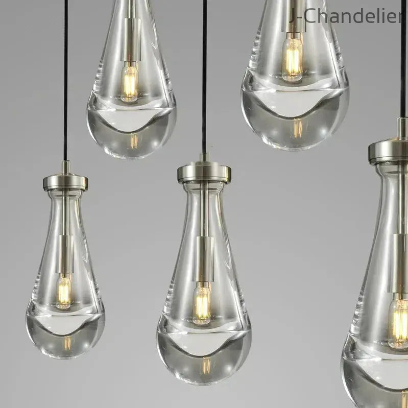 Raindrop Round Chandelier 5 Lights 14"D