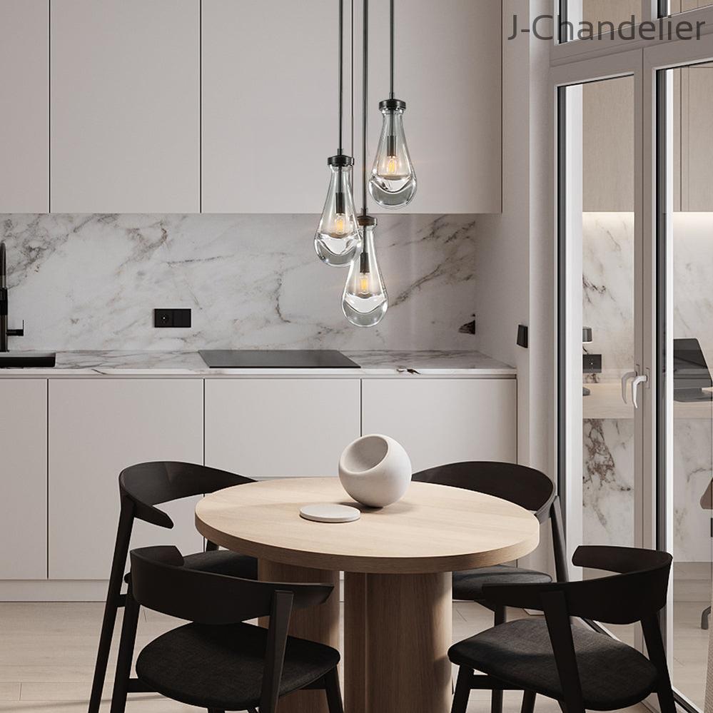 Raindrop 3-Light Rod Round Chandelier