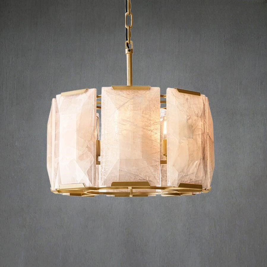 Harlew Calcite Round Chandelier 19"