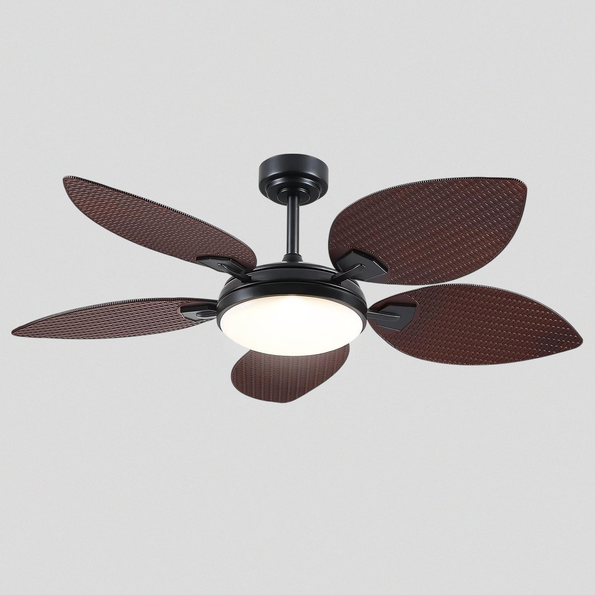 Ceiling Fans with Lights Palm Leaf Ceiling Fan for Patios Porch 6 Speeds, Reversible 52"