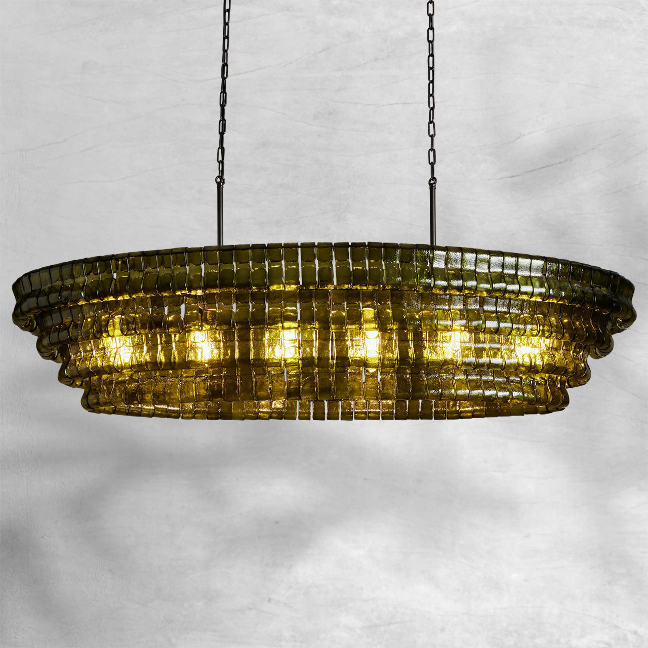 Ghiaccio Oval Chandelier 54"W/65"W