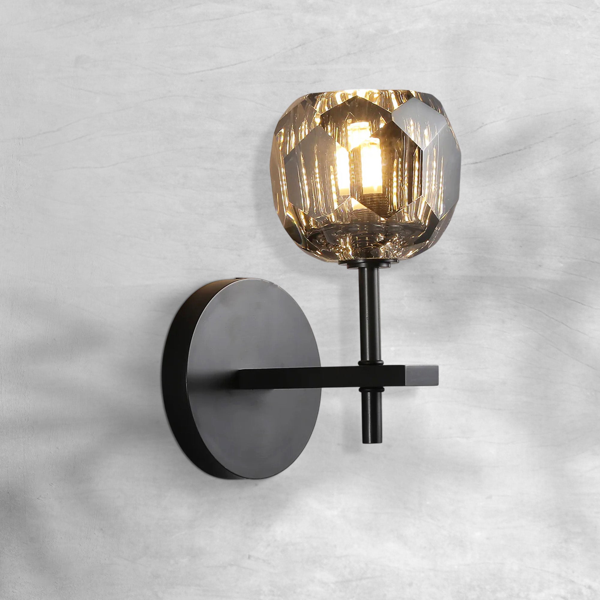 Bille De Crystal Glass Short Wall Sconce