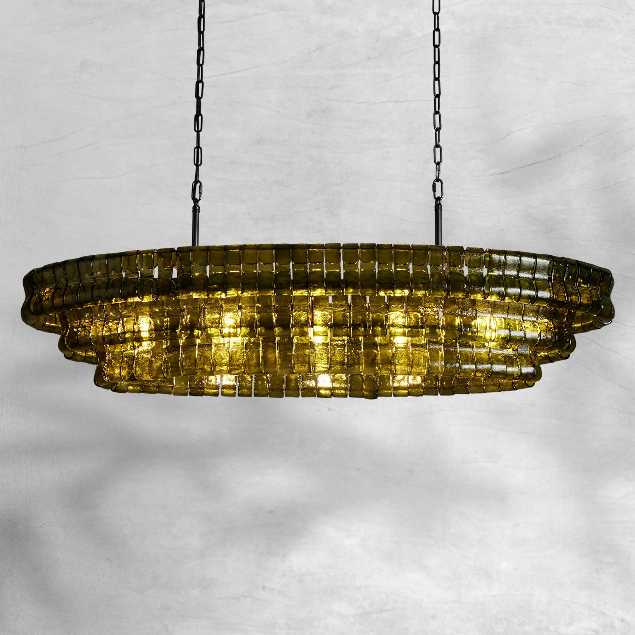Ghiaccio Oval Chandelier 54"W/65"W