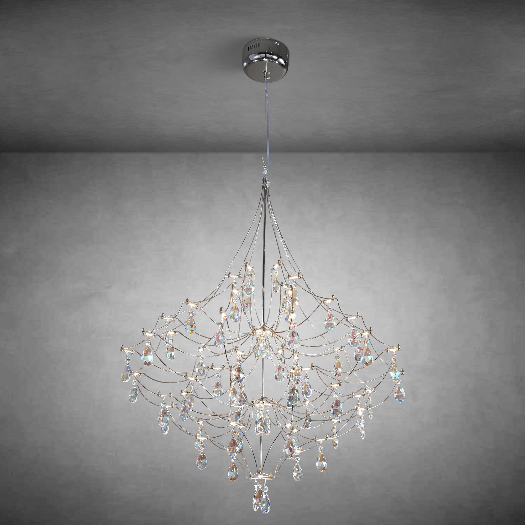 Crystal Chandelier  Sliver  Ceiling Light Fixture