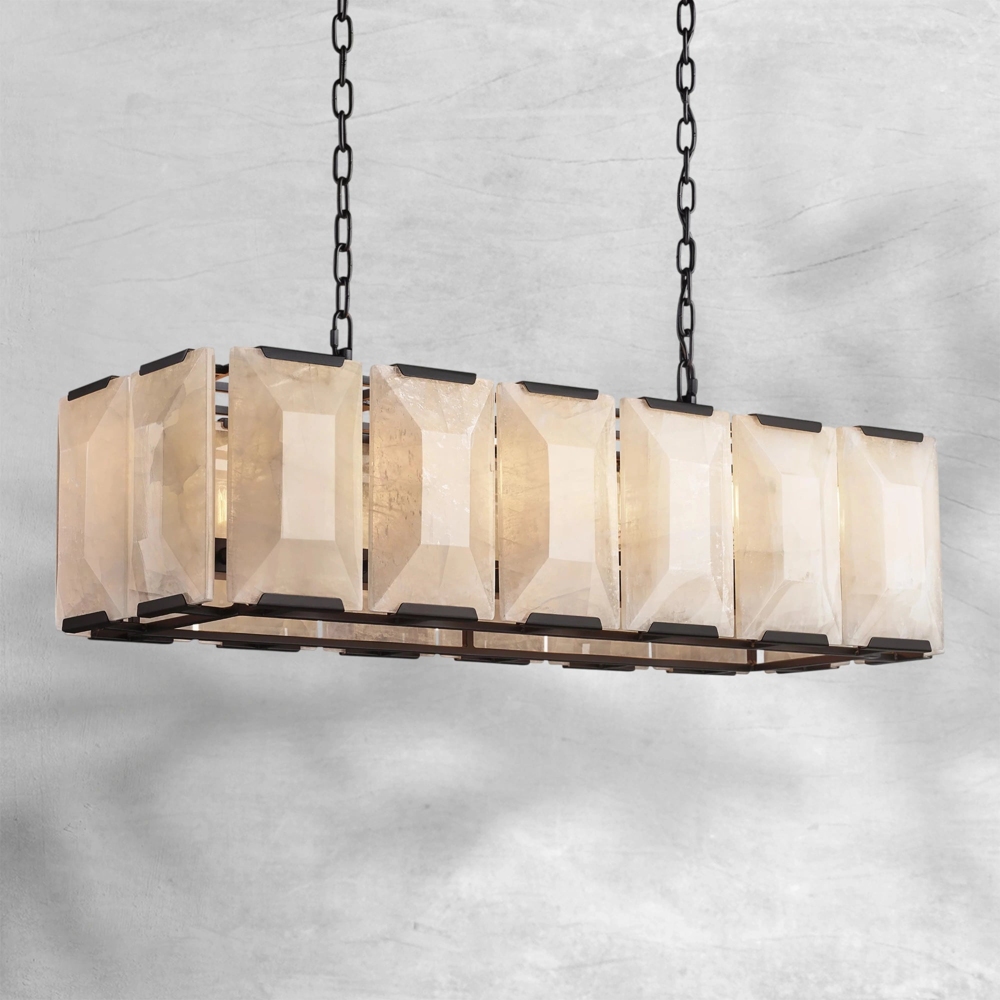 Harlew Calcite Rectangular Chandelier 42"