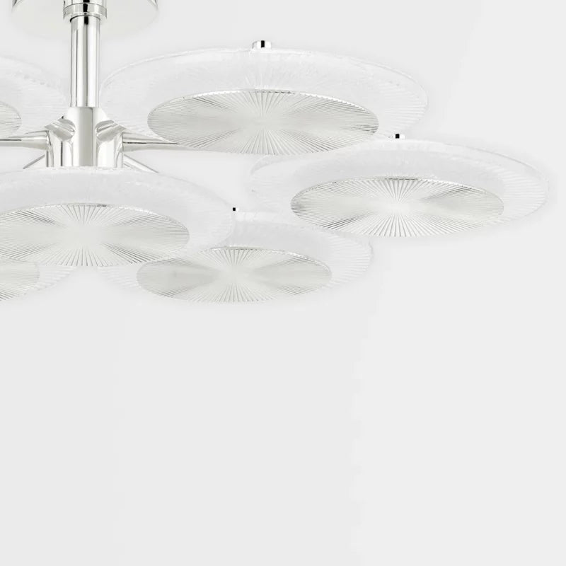 Ovo Ice Glass Round Chandelier 37.75"