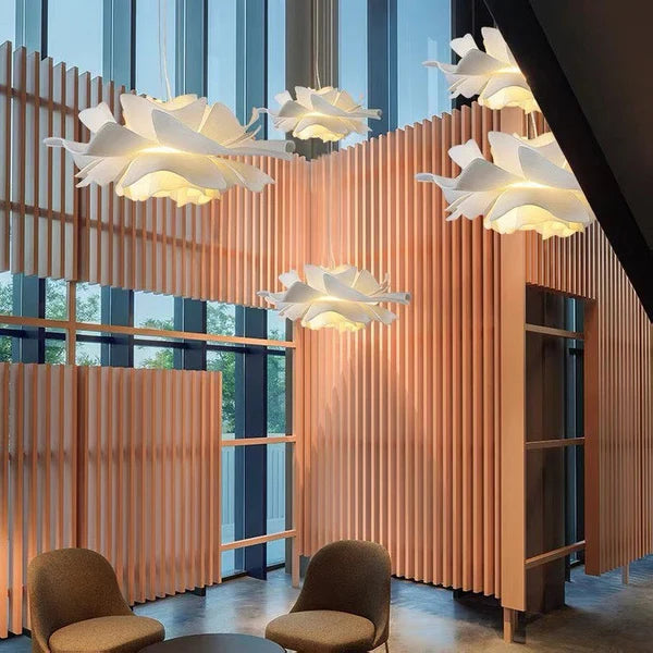 Single White Flower Ceiling Light