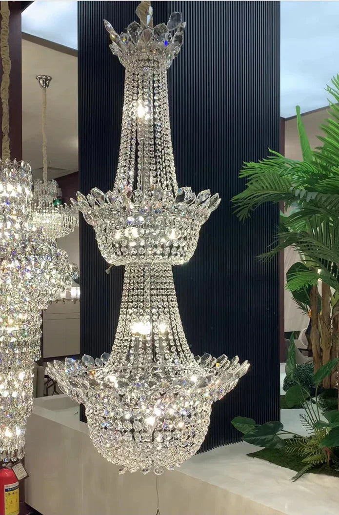 Luxury Empire Branch Crystal Chandelier Pendant Light for Entryway and Foyer