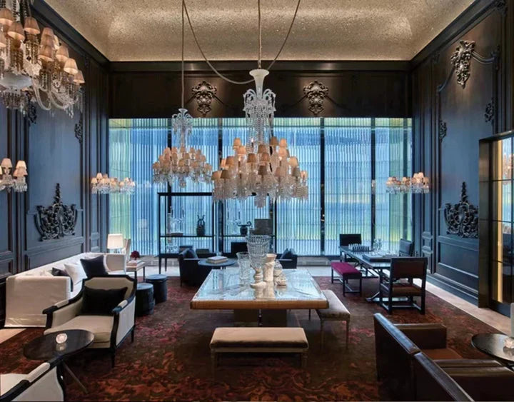 Large Light Luxury Classic Tiered Crystal Candle shaded Chandelier for High-ceiling Rooms/Living Room