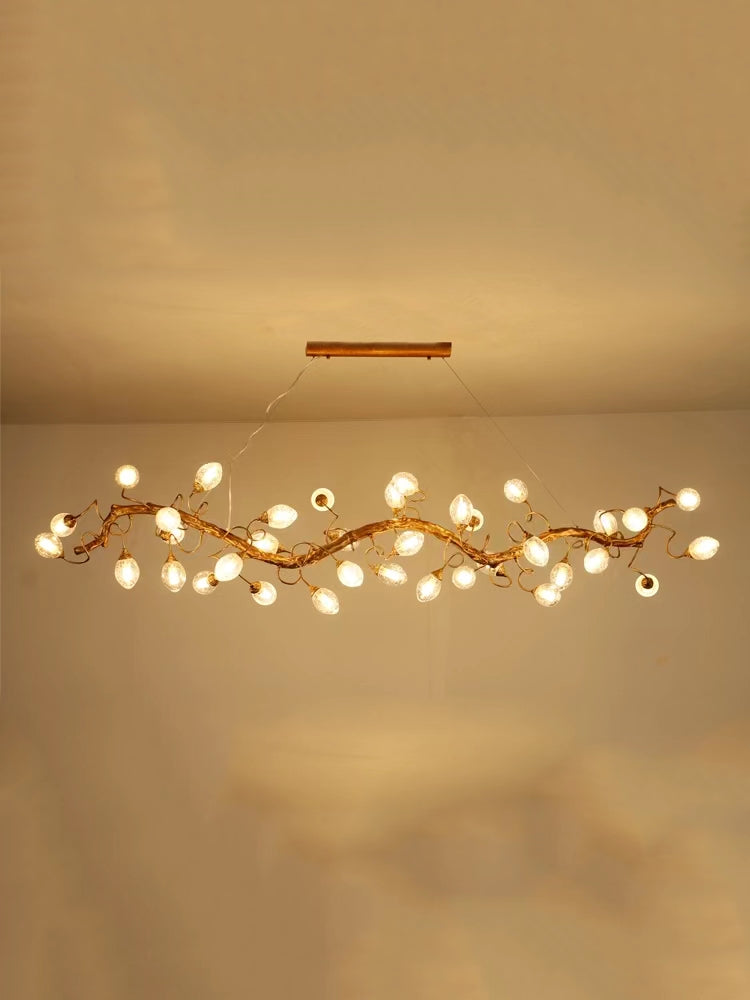 Modern Art Extra Large Branch Style Chandelier with Clear Bubble Glass Eggs for Dining Room and Living Room