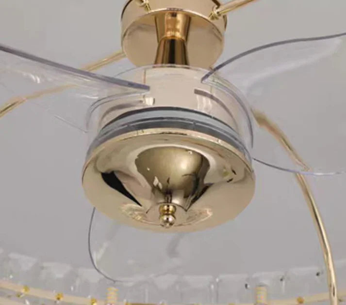 Modern Invisible Blade Fan Light Crystal Chandelier for Living/Dining Room/Bedroom