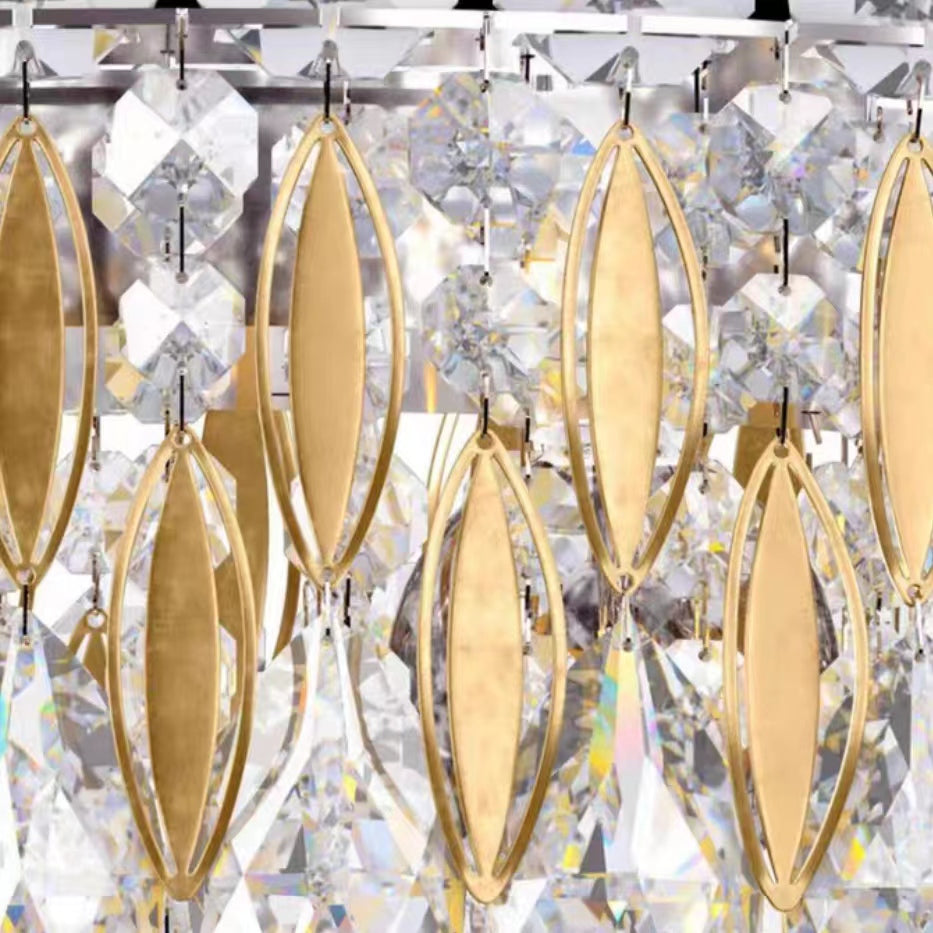 Extra Large Luxury Rectangle Crystal Pendant Chandelier for Living/Dining Room/Kitchen Island