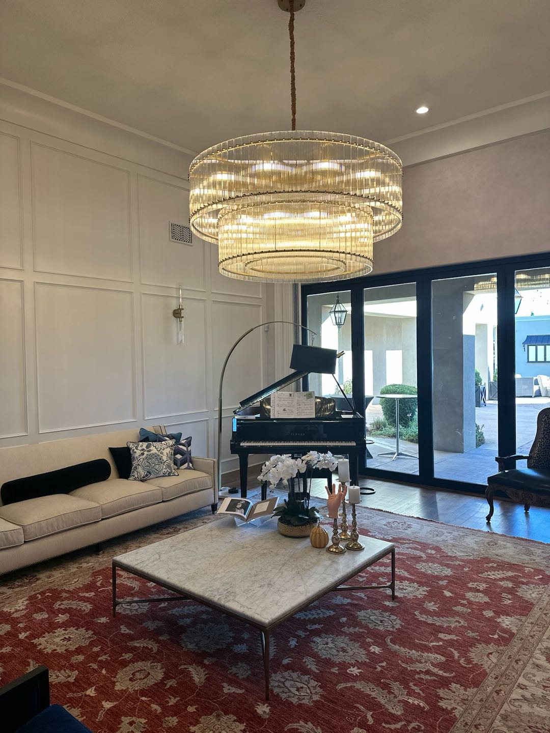 Sun Marcus 2-Tier Glass Round Chandelier 48"