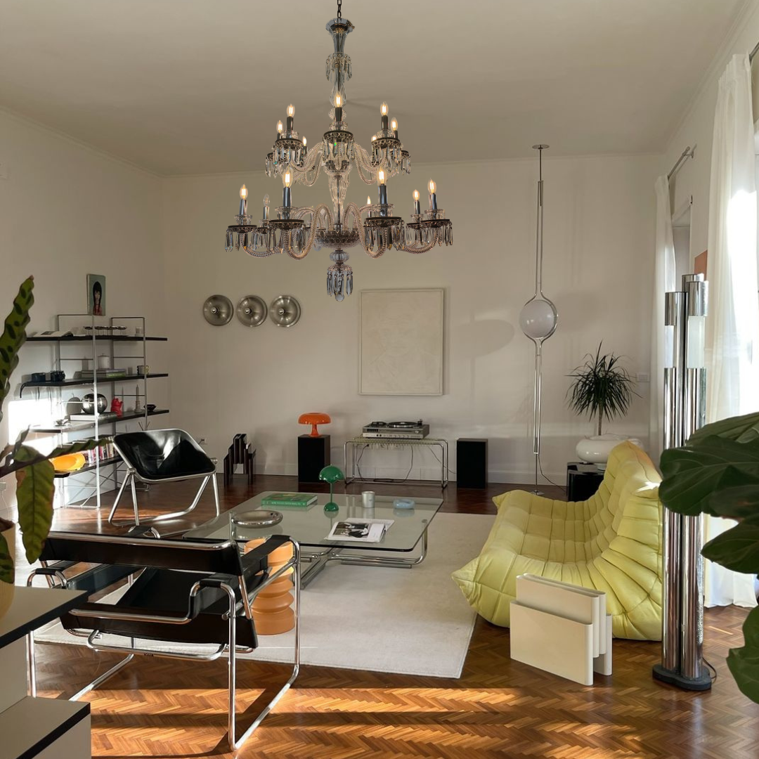 Elegant Crystal Chandelier in Italian Style for Bedroom and Living Room