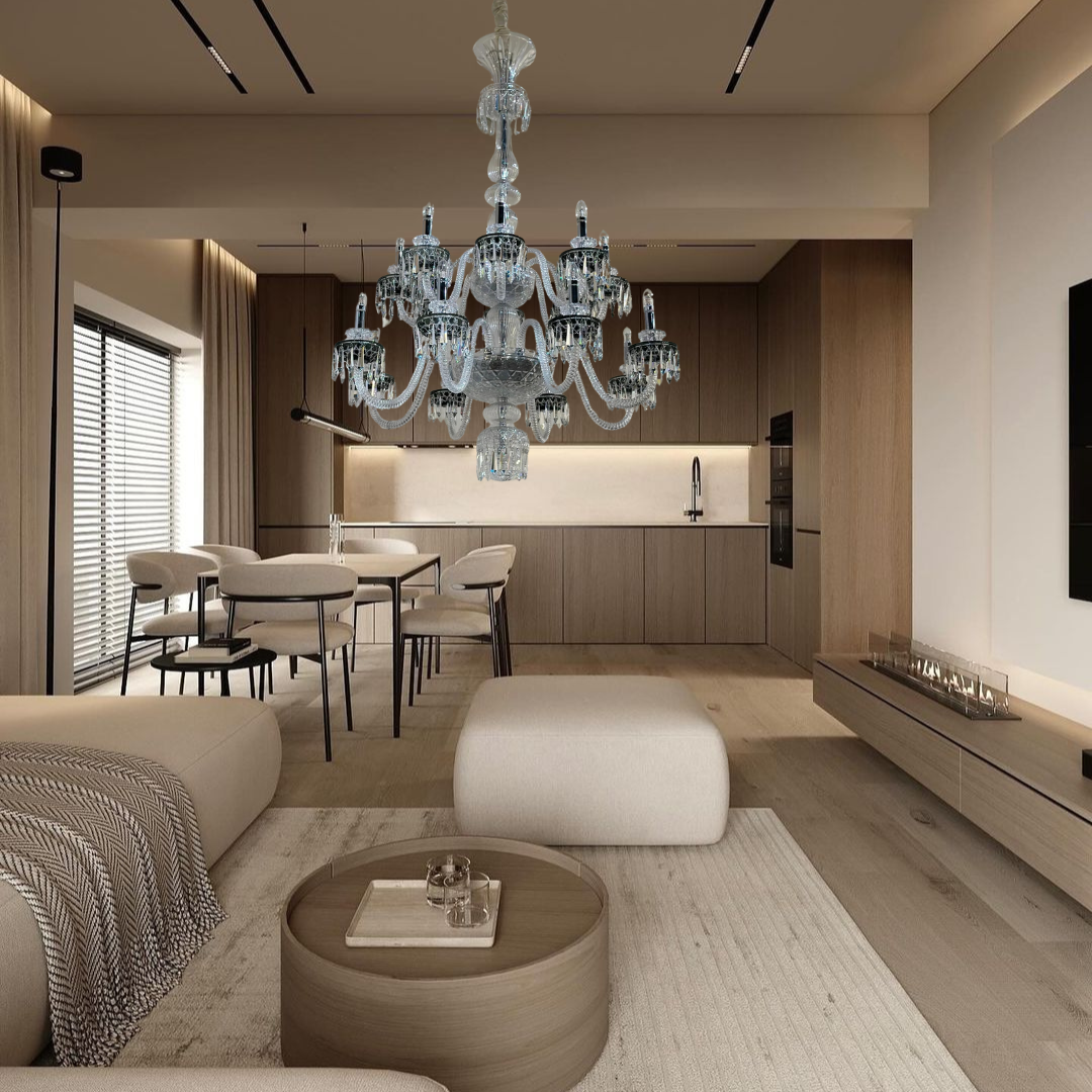 Elegant Crystal Chandelier in Italian Style for Bedroom and Living Room