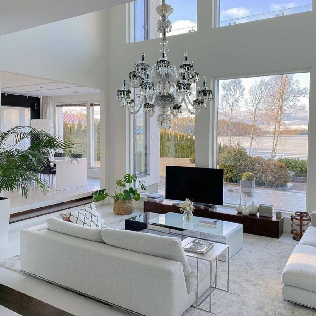 Elegant Crystal Chandelier in Italian Style for Bedroom and Living Room