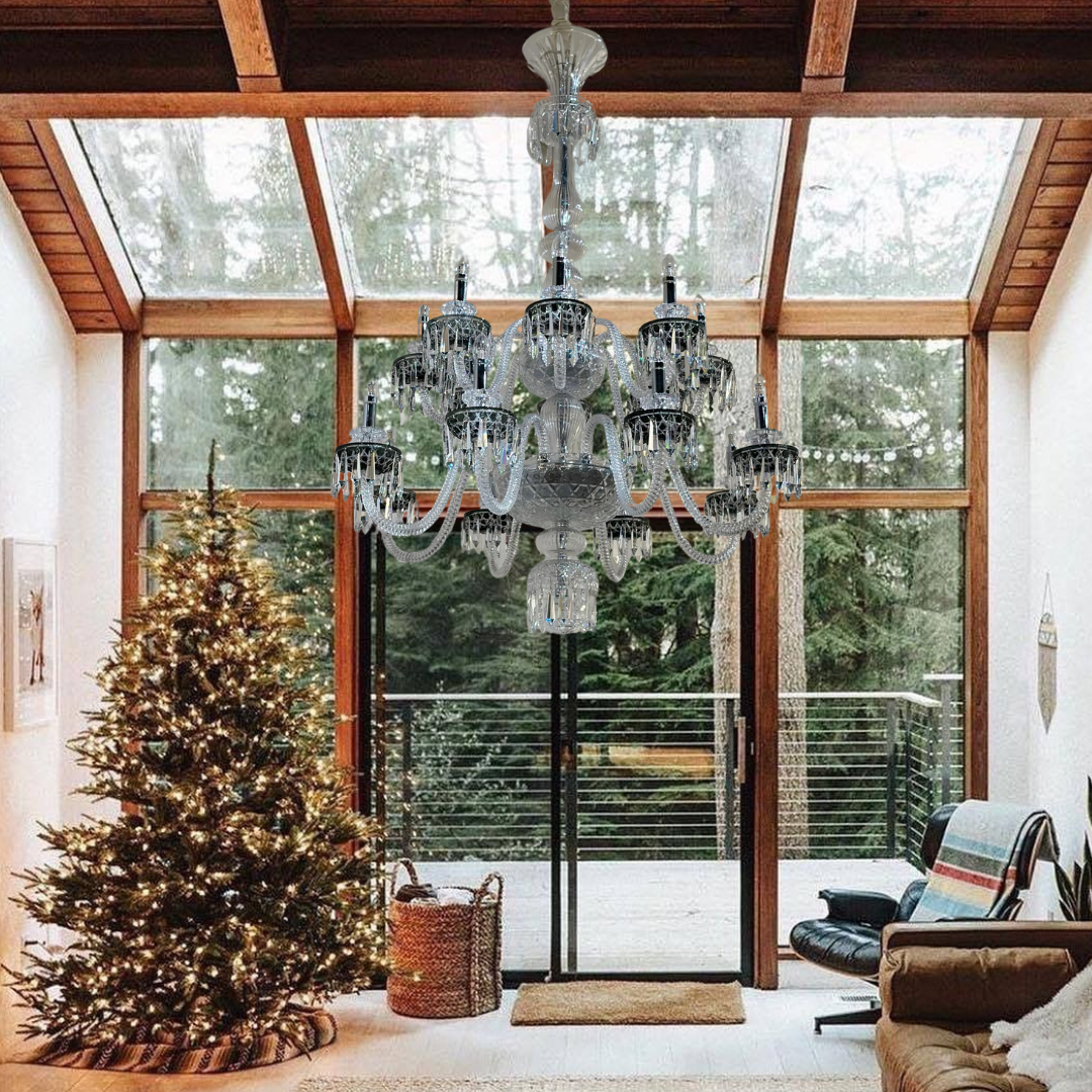 Elegant Crystal Chandelier in Italian Style for Bedroom and Living Room