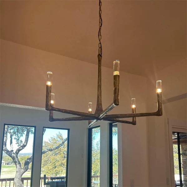 Thaddeas Forged Round Chandelier 36" 48” 60” 72”