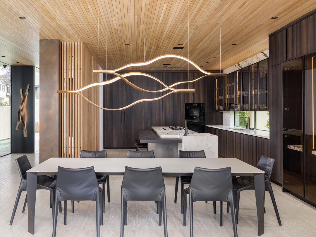 Modern Simple Aluminum Waving Chandelier