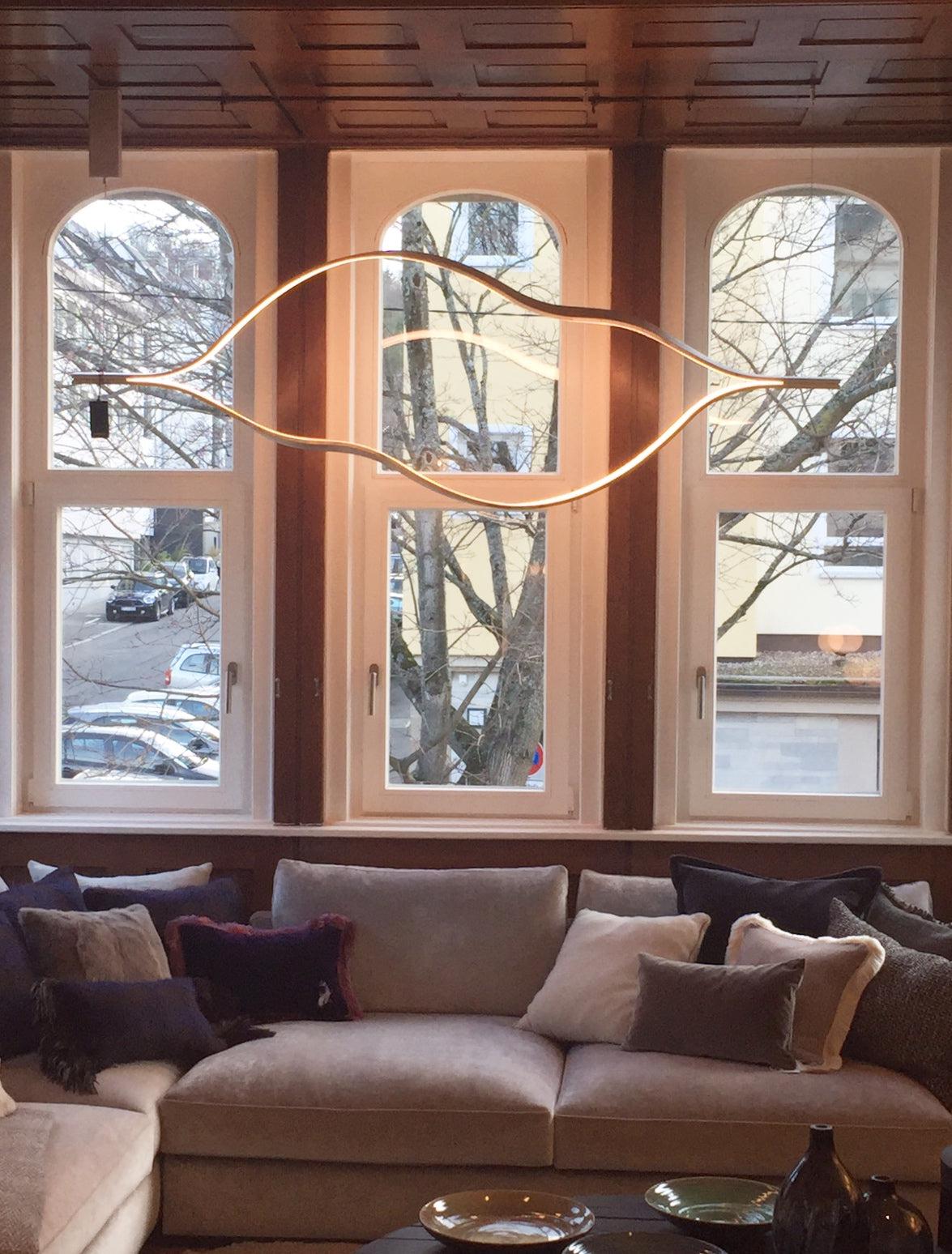 Modern Simple Aluminum Waving Chandelier