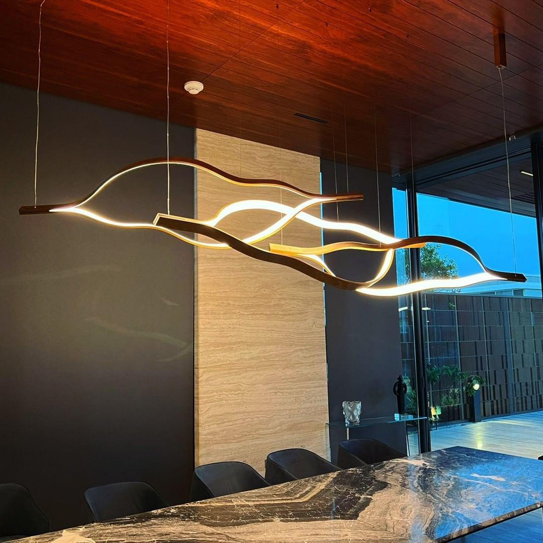 Modern Simple Aluminum Waving Chandelier