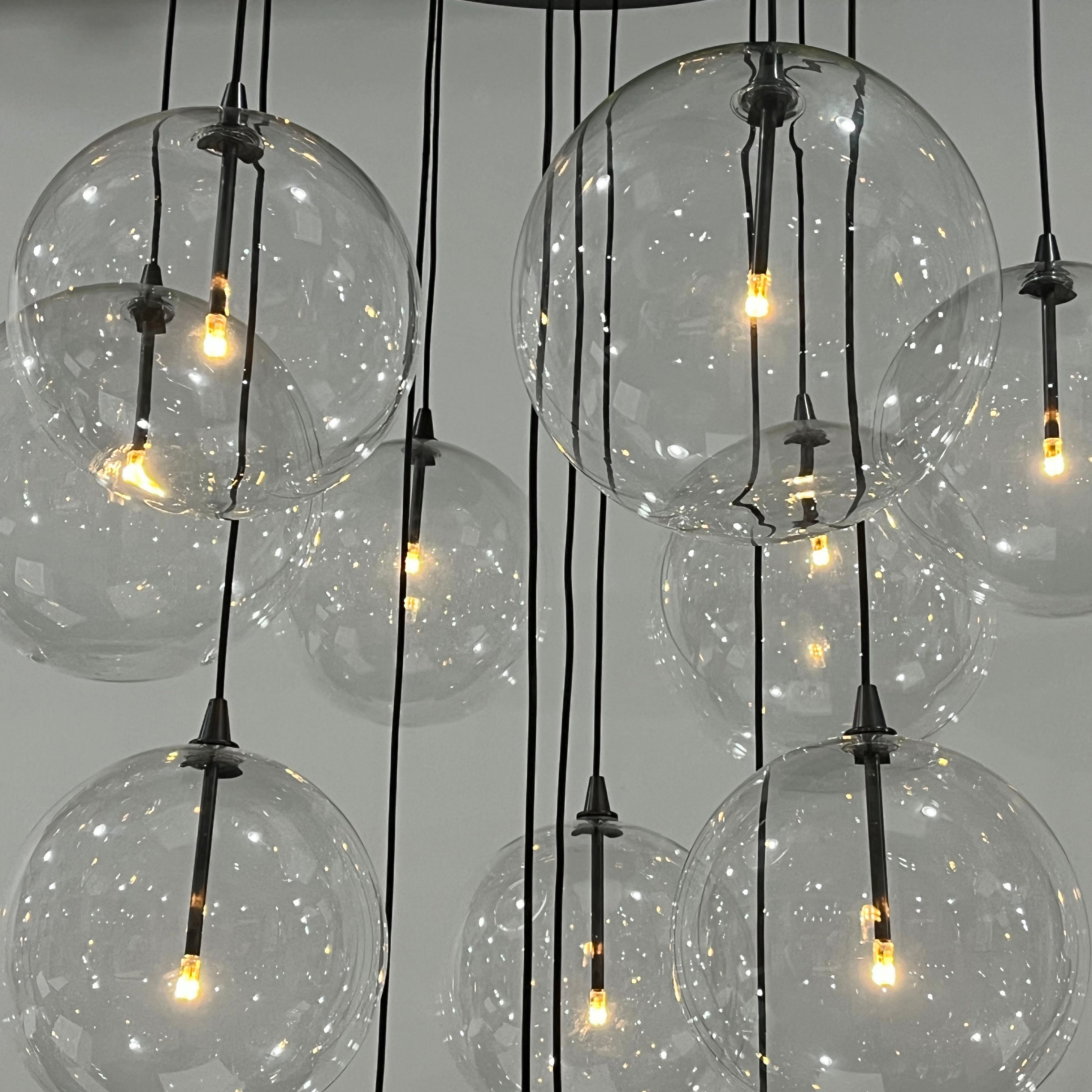 Glass Globe Mobile Cluster Chandelier 44"