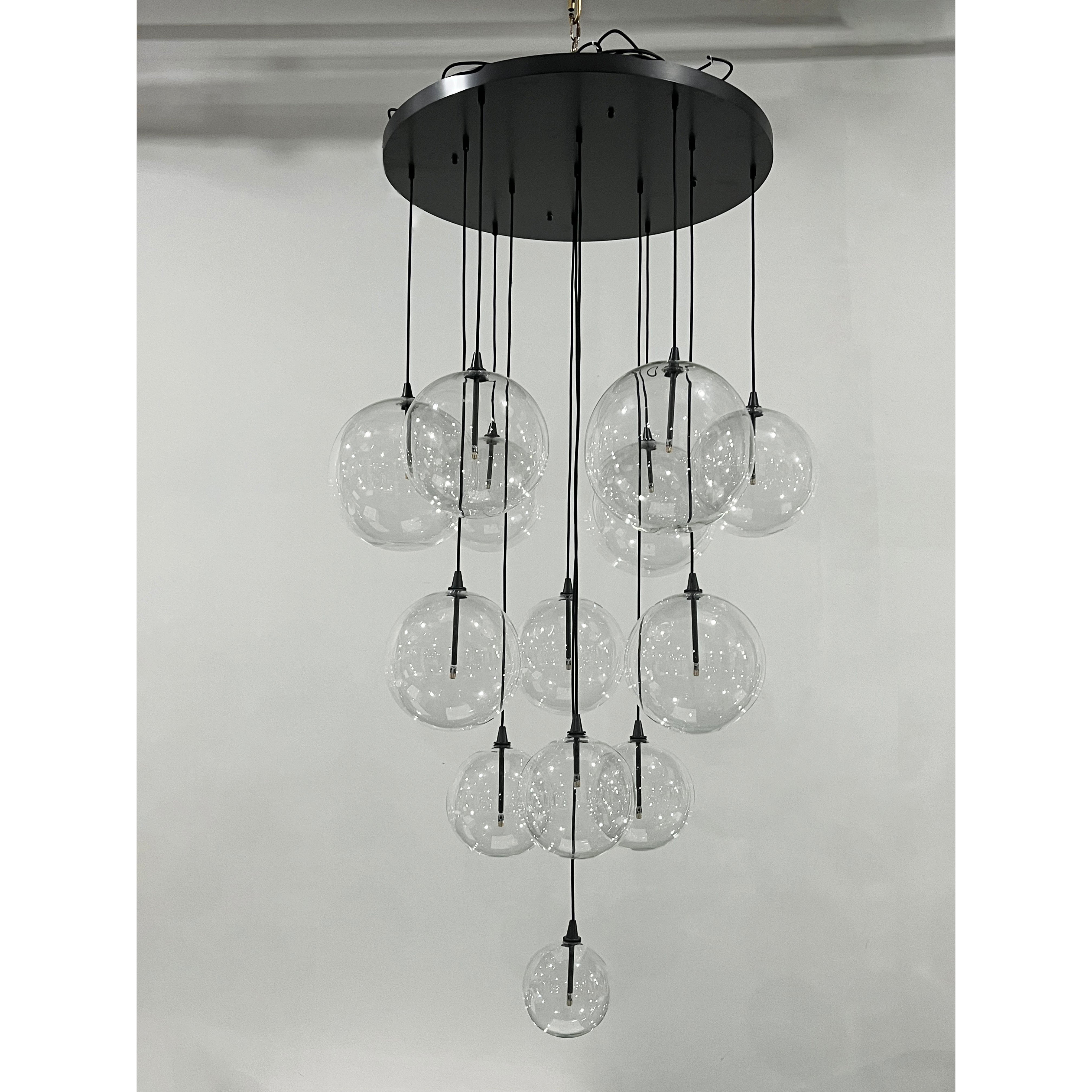 Glass Globe Mobile Cluster Chandelier 44"
