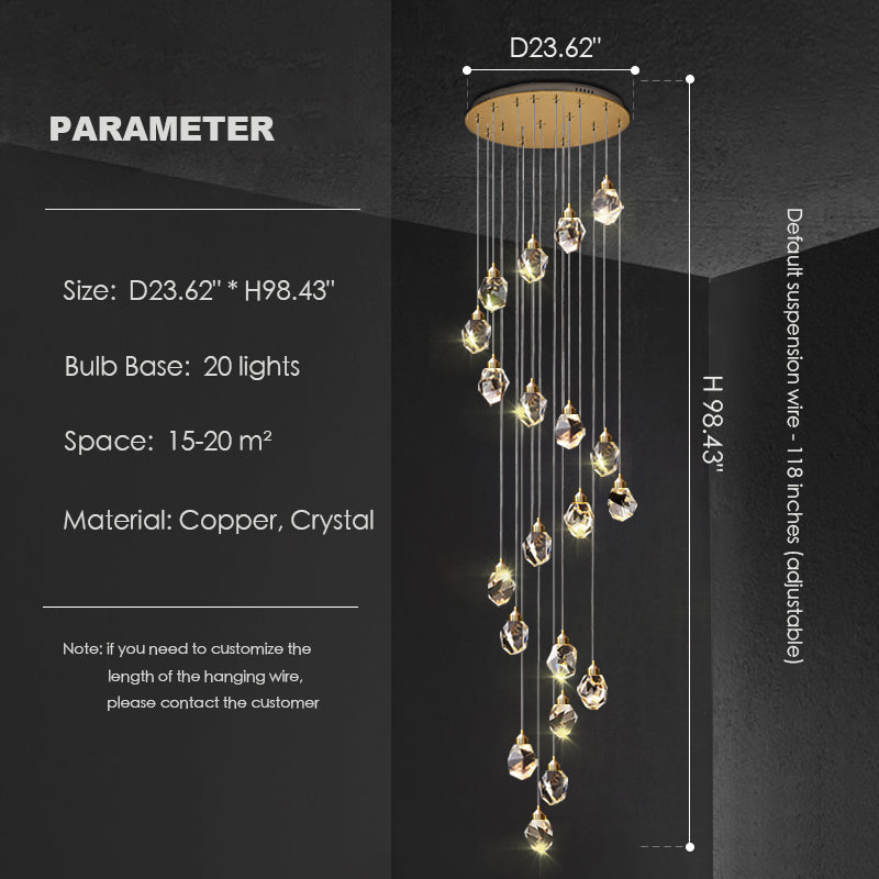Modern Crystal Chandelier Foyer Living Room Droplight Hall Decoration Lights