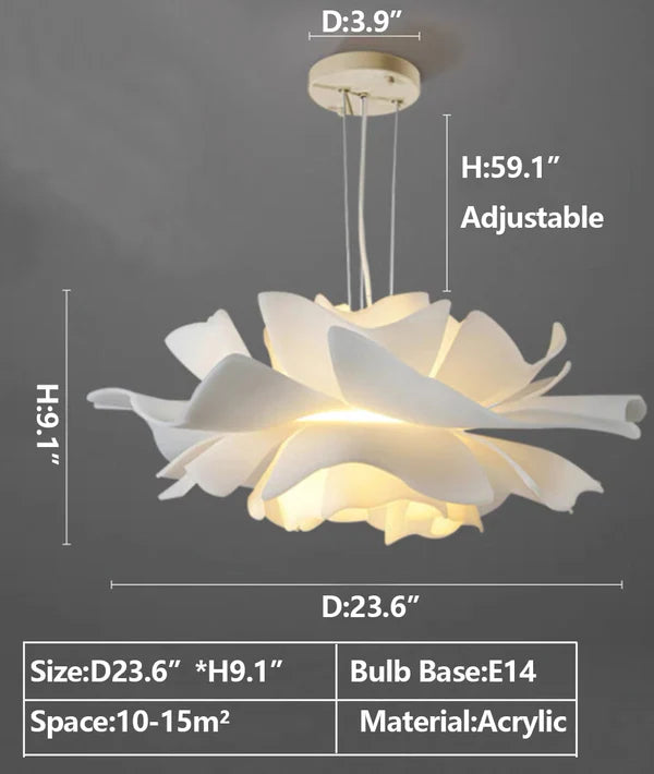 Single White Flower Ceiling Light