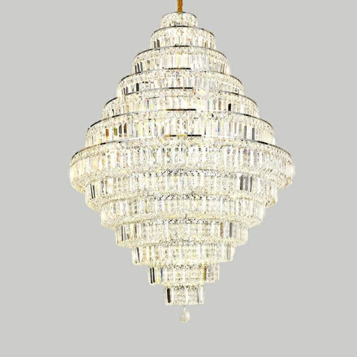 Chrome/ Silver/ Gold Extra Large Chandelier For Foyer Living Room Staircase Crystal Ceiling Lighting Fixture