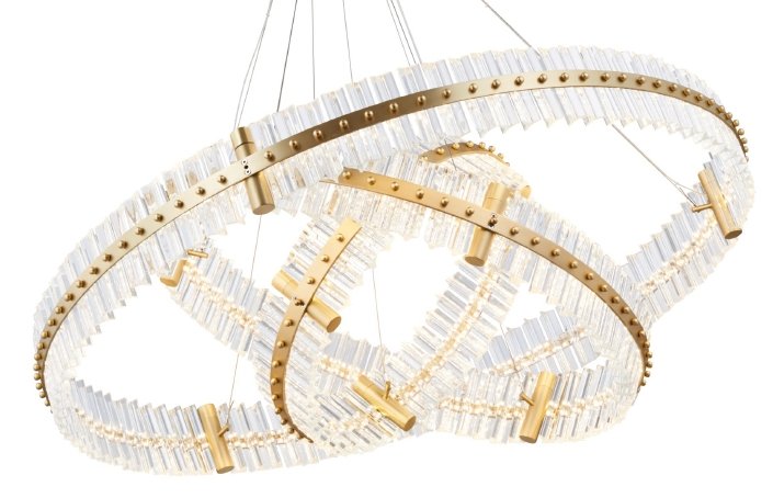 JC Aquinox 3-Tier Round Crystal Ring LED Chandelier