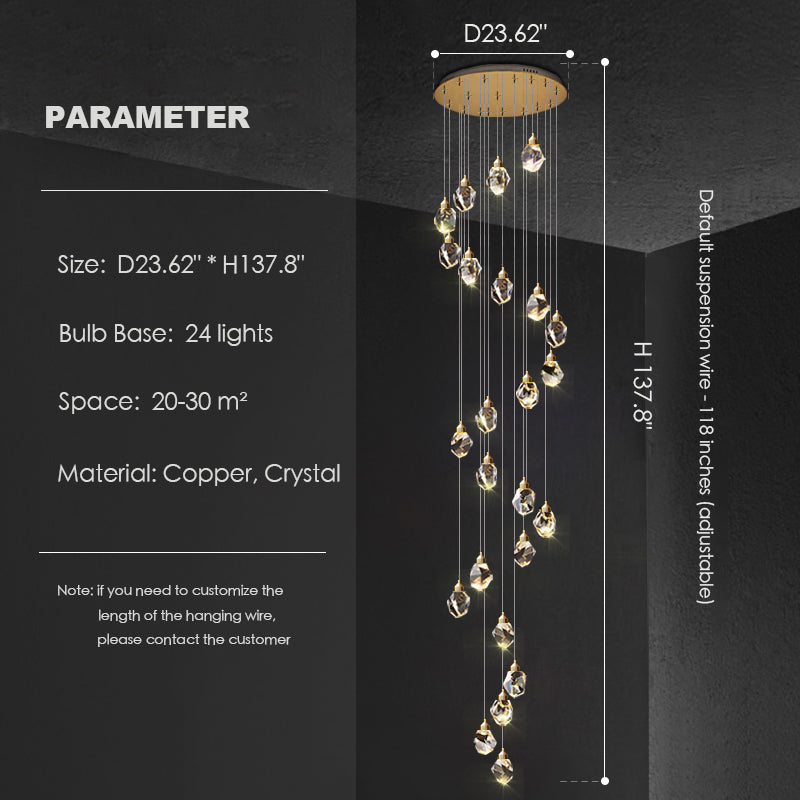 Modern Crystal Chandelier Foyer Living Room Droplight Hall Decoration Lights