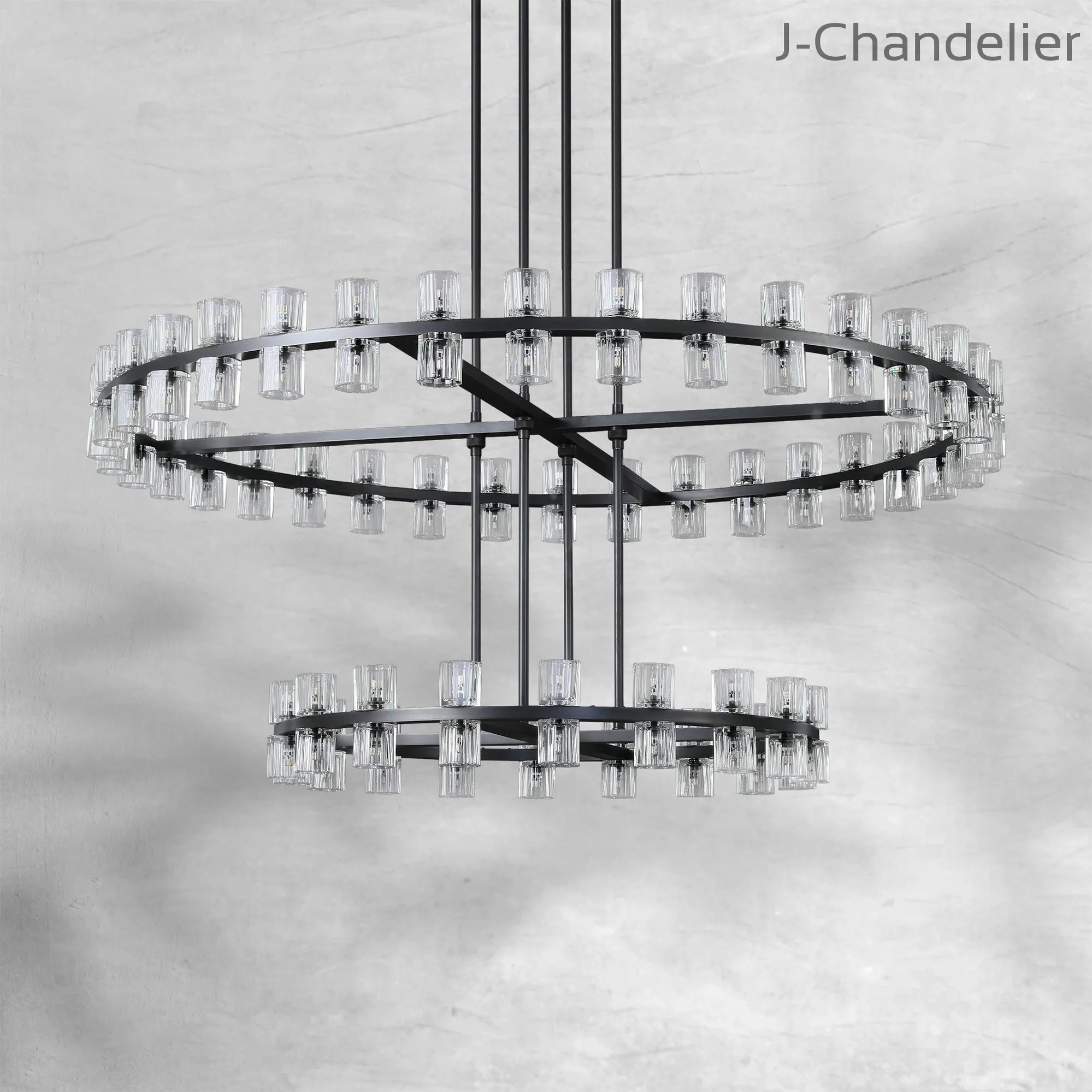 Arcachen Crystal Round 2-Tier Chandelier 60"