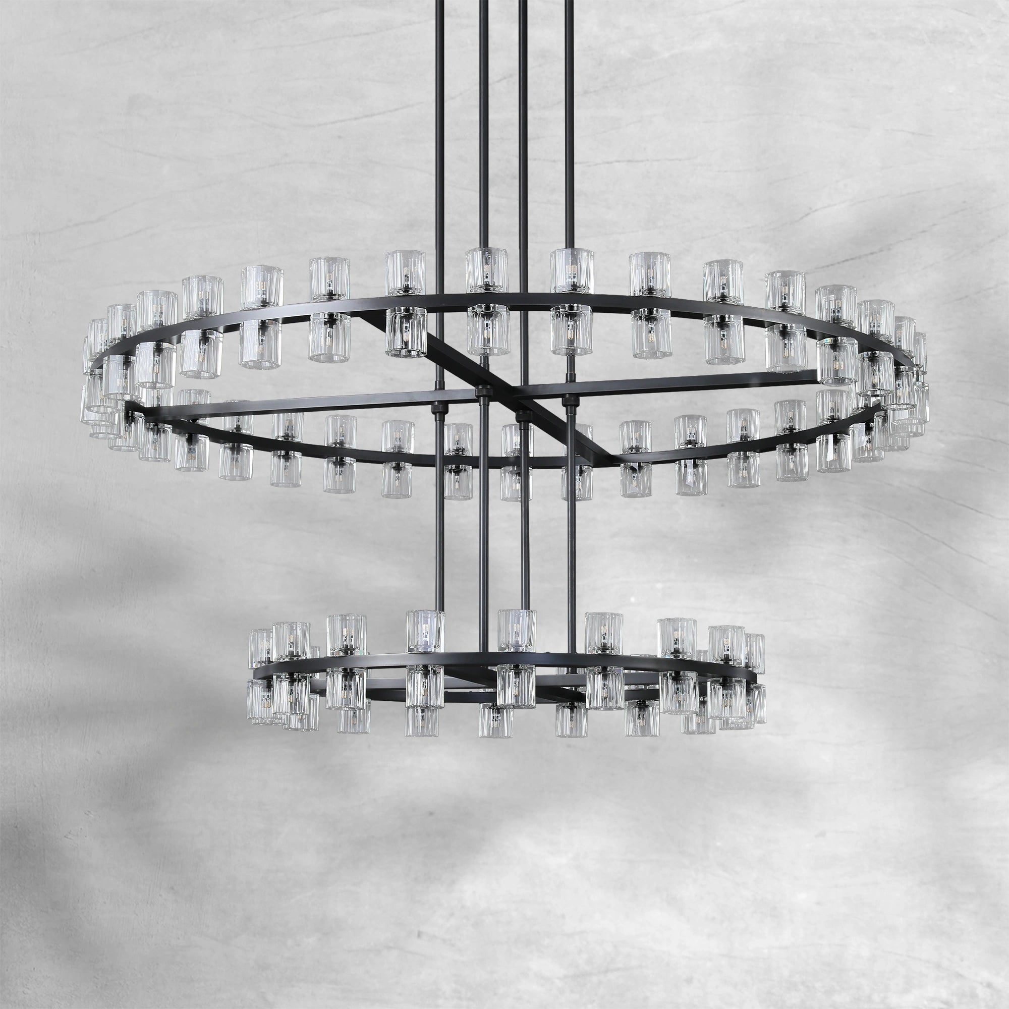 Arcachen Crystal Round 2-Tier Chandelier 60"