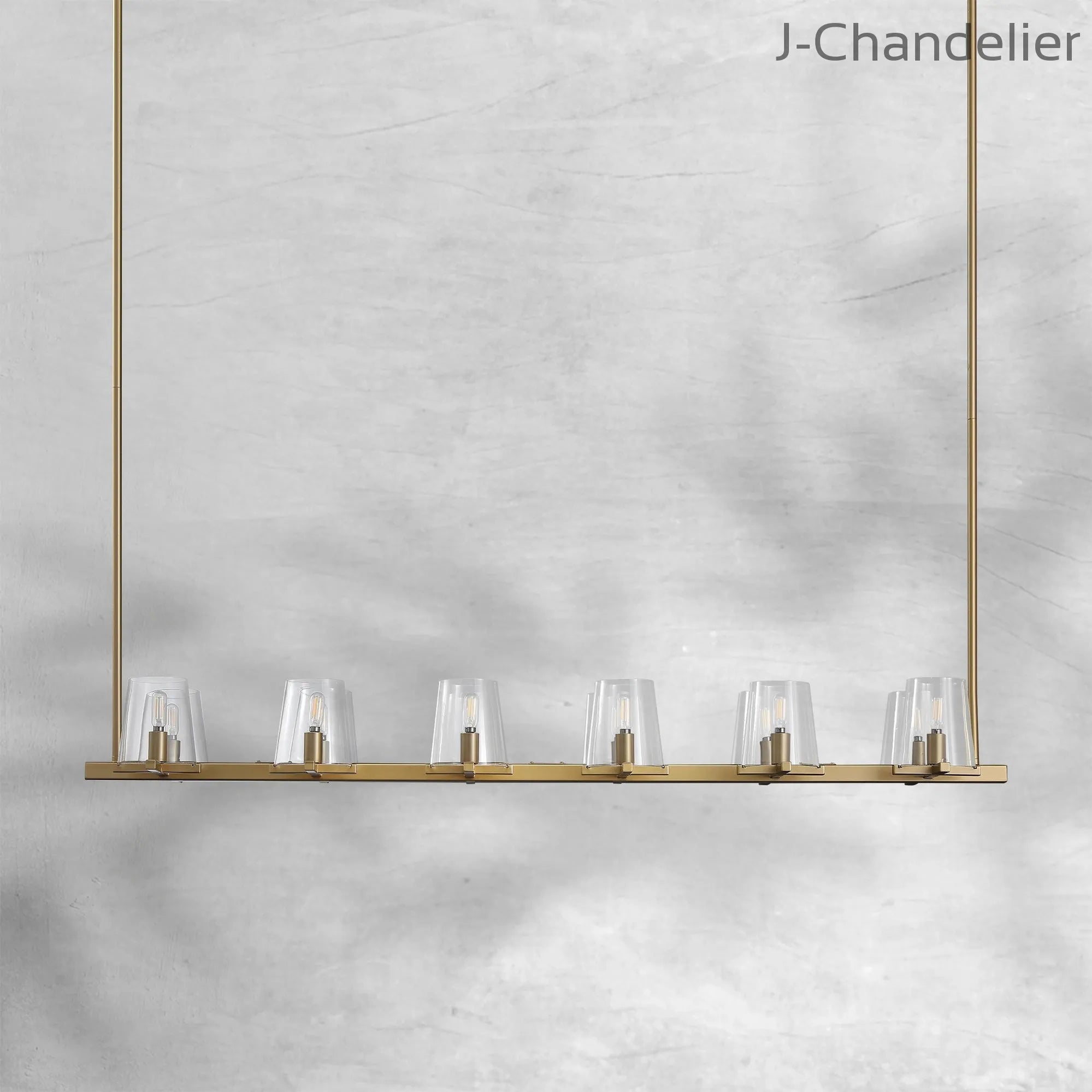 Paricia Glass Linear Chandelier 49"60"